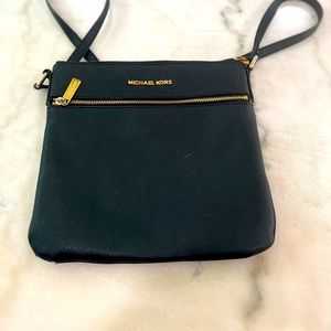 Michael Kors Black Bedford Flat Leather Crossbody